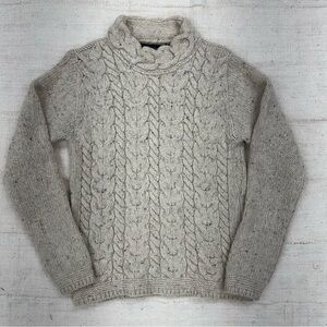Icelandseye Wool and Cashmere Cable Knit Sweater - Cream